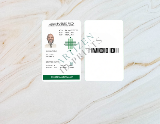 Tu Voucher de Cannabis en Tarjeta PVC - Ambos Lados