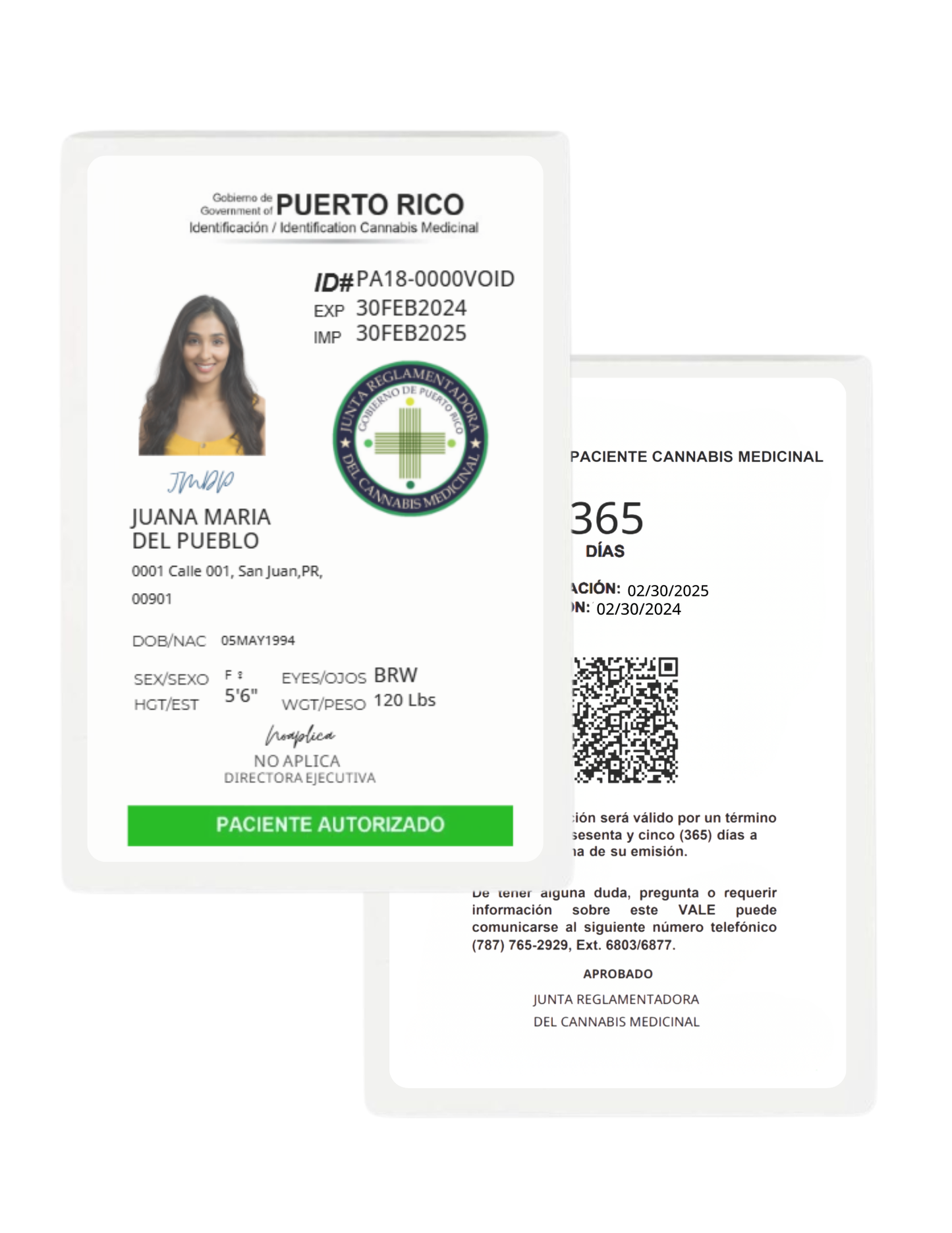 Tu Voucher de Cannabis en Tarjeta Laminada (Ambos Lados)